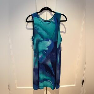 CLARA SUNWOO Blue and Green Mini Dress